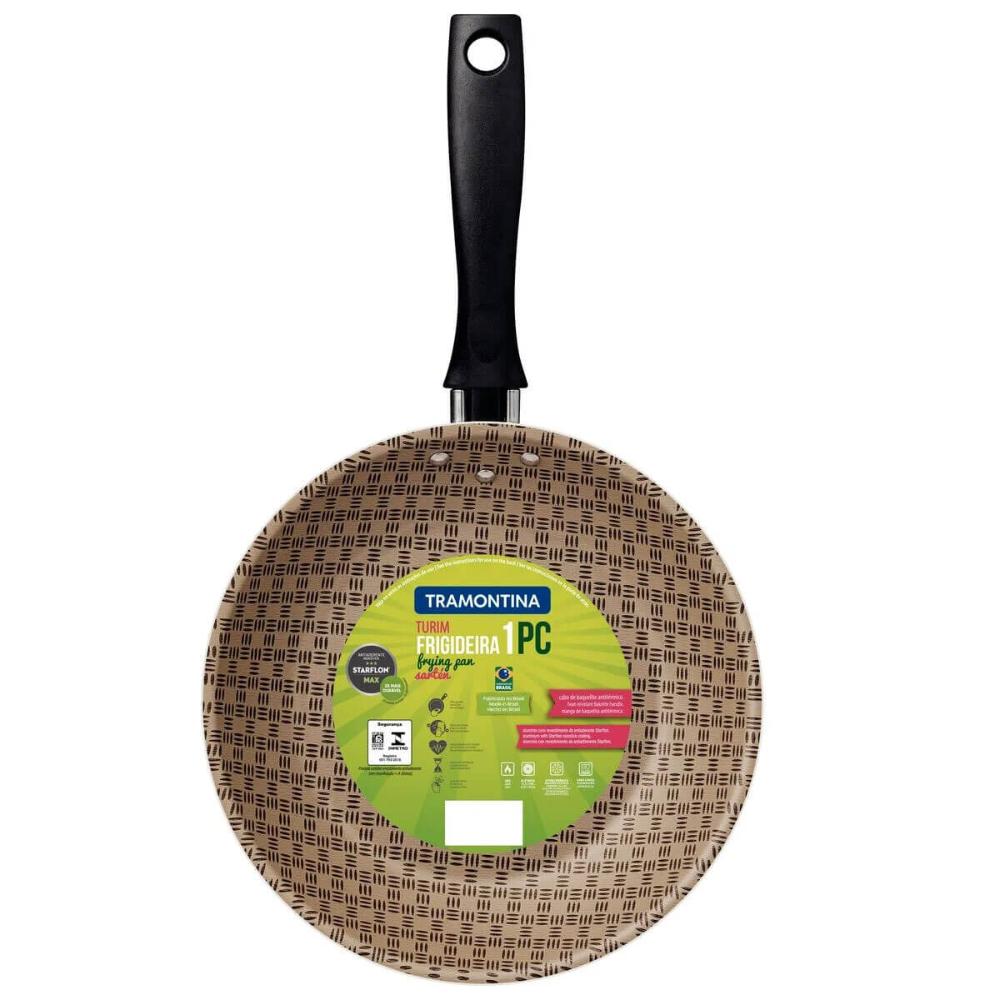 Frigideira Turim em Alumínio 24 cm 1,4L com Revestimento Interno e Externo em Antiaderente Starflon Max Vermelho
