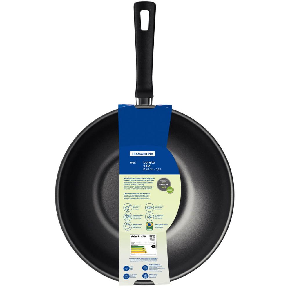 Frigideira Wok Tramontina Loreto 28cm Panela Antiaderente 3,