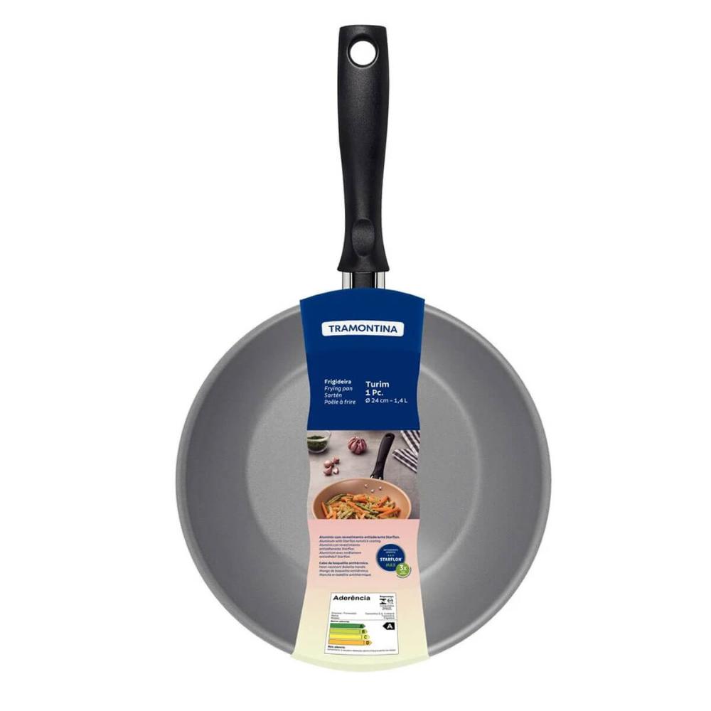 Frigideira em Alumínio 24cm Turim Tramontina Antiaderente Starflon Max 1,4L Chumbo