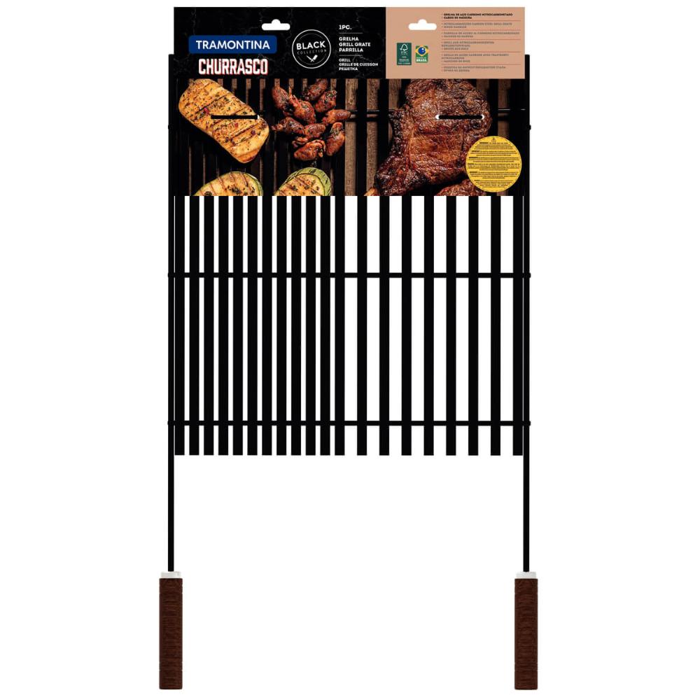 Grelha Tramontina 74x44cm Churrasco Black Grelhados Aço Carbono Nitrocarbonetado Durprotec
