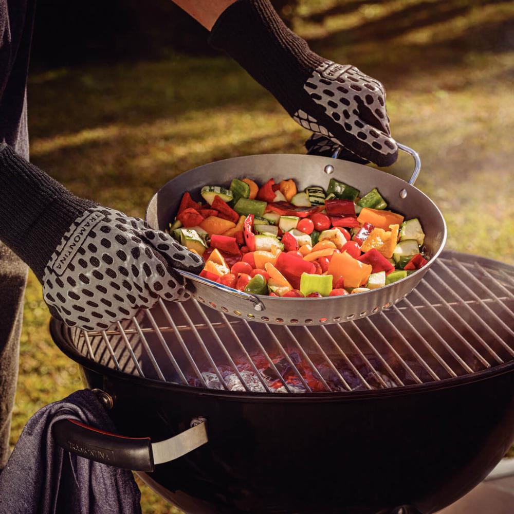 Grelha Tramontina Churrasco 30cm Alumínio Revestimento Anodizado Grafite Legumes