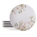 Jogo 6 Pratos Rasos Porcelana Decorada 28cm Tramontina Magnólia Mesa Posta Eventos