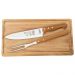 Jogo Tramontina Garfo Trinchante e Faca 8'' Churrasco Inox Cabo Madeira Natural 2 Peças