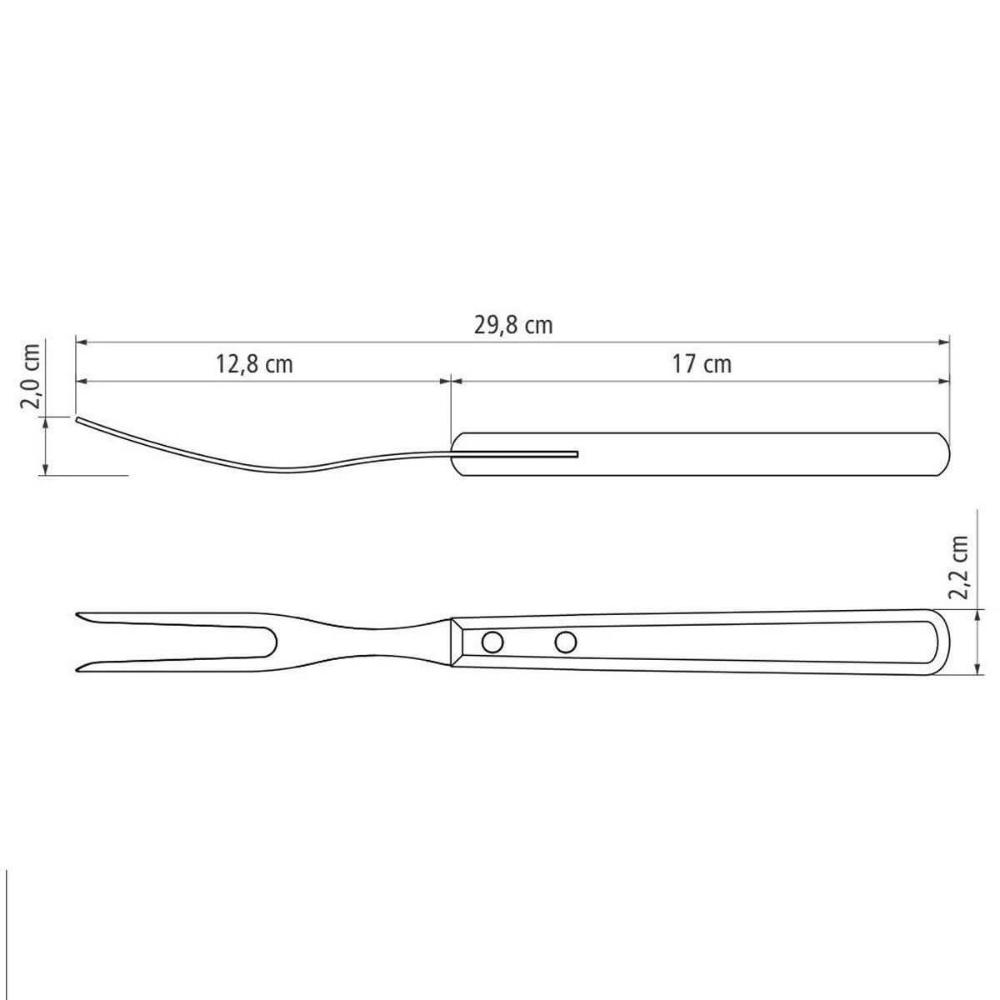 Jogo Tramontina Garfo Trinchante e Faca 8'' Churrasco Inox Cabo Madeira Natural 2 Peças