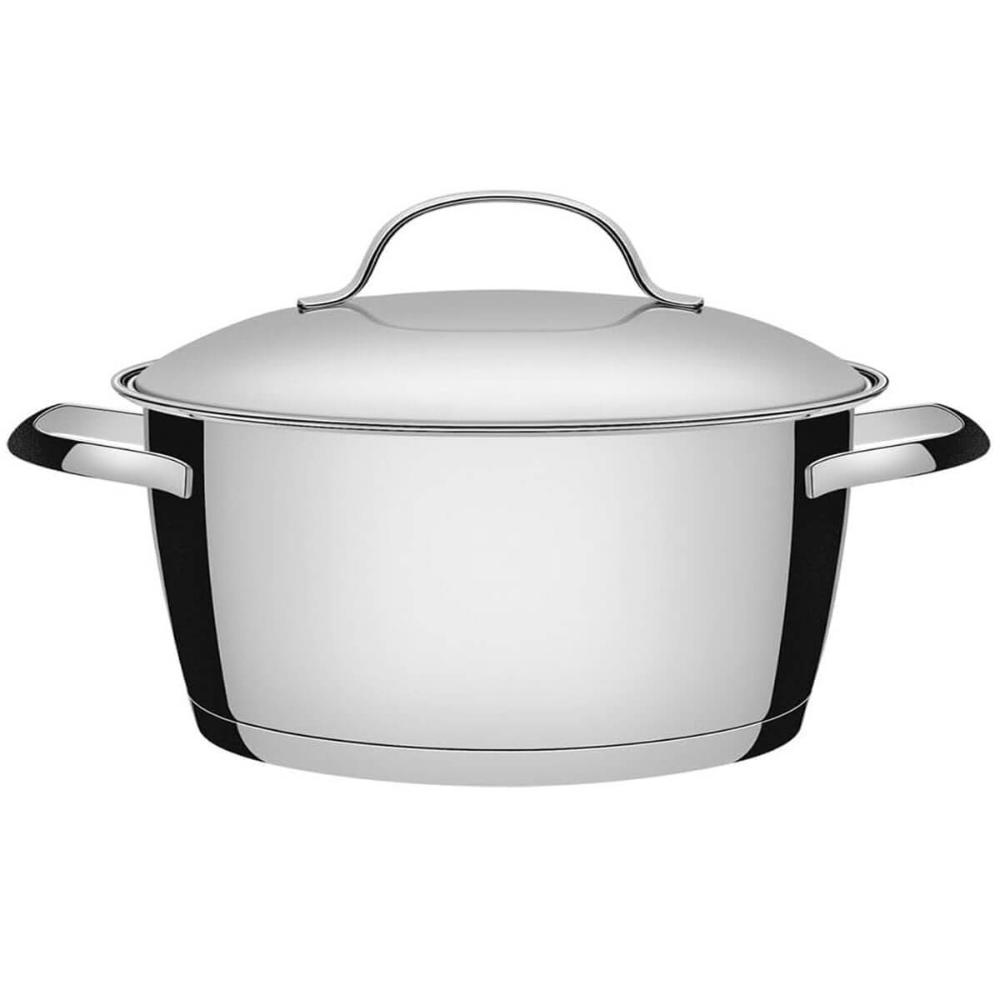 Jogo de Panelas 5 Peças Allegra em Aço Inox com Fundo Triplo e Tampas de Inox Tramontina