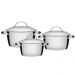 Jogo de Panelas Tramontina Allegra Aço Inox com Fundo Triplo 1,5L 2,2L e 3,1L
