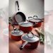 Jogo de Panelas Tramontina Mônaco Vermelho 5pçs Revestimento Starflon Premium e Siliconado