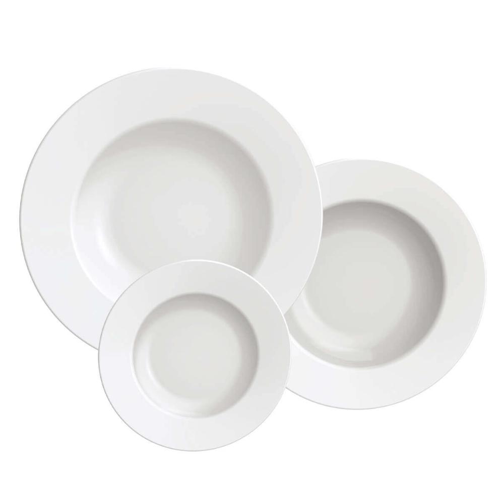 Jogo de Pratos Tramontina Porcelana 12 Peças Maria Augusta Sobremesa Raso Fundo