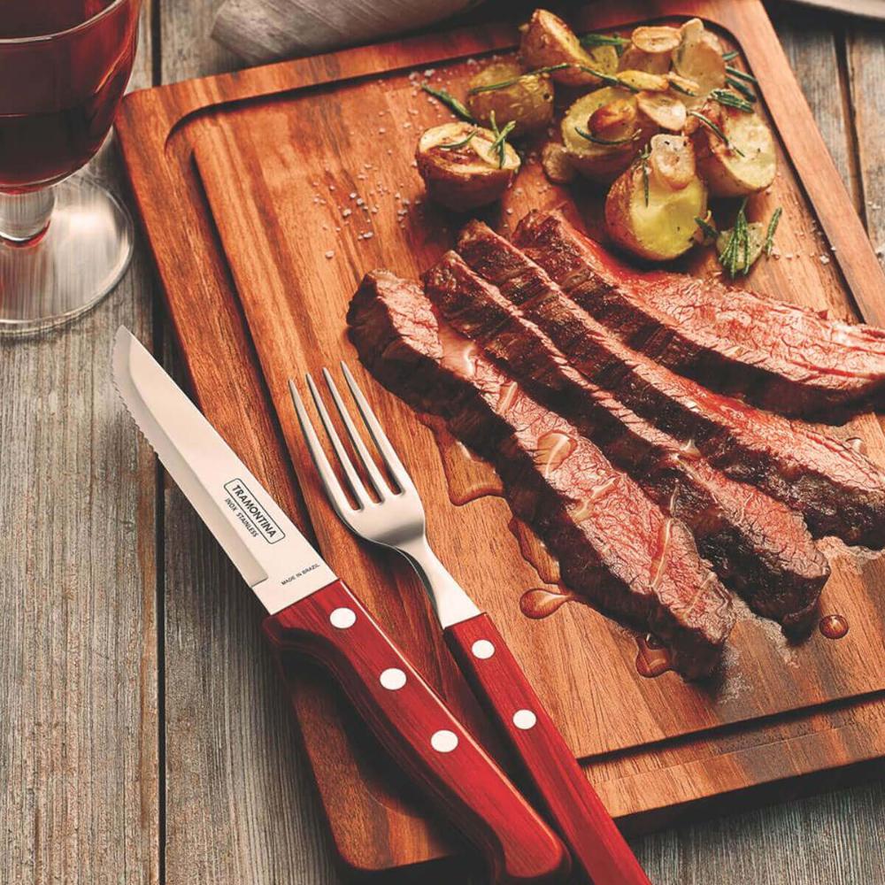 Jogo de Talheres para Churrasco Jumbo Tramontina em Aço Inox