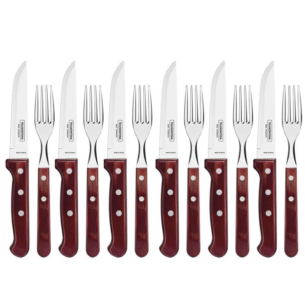 Jogo de Talheres para Churrasco Jumbo Tramontina em Aço Inox