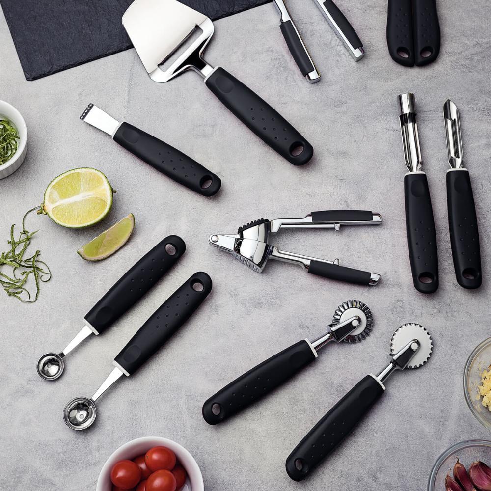 Kit 12 Carretilhas Cortador Manual Tramontina Utilitá Pastel Massa Salgados Padaria Preto 