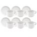 Kit 12 Peças Conjunto Xícaras de Chá com Pires em Porcelana