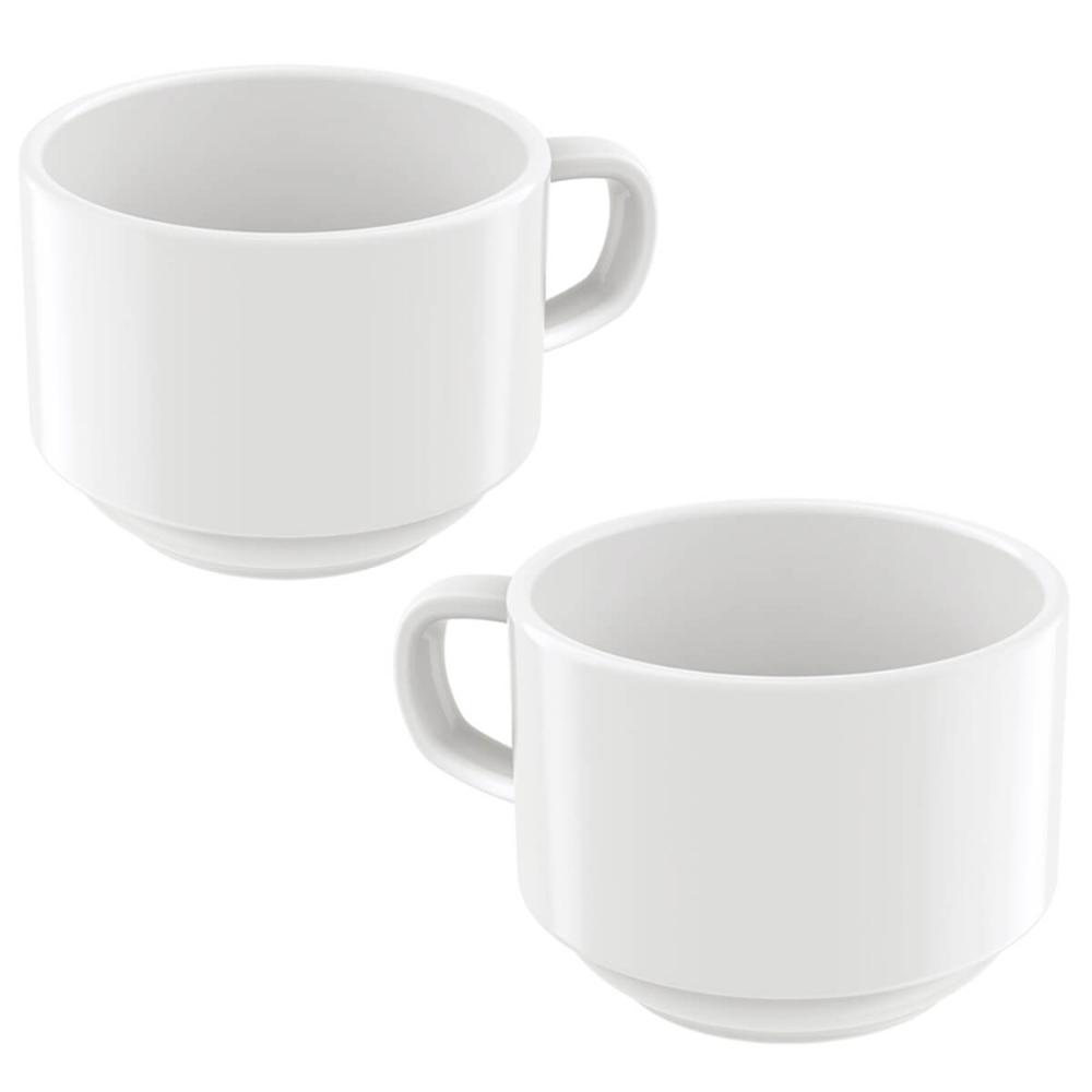 Kit 12 Peças Conjunto Xícaras de Chá com Pires em Porcelana