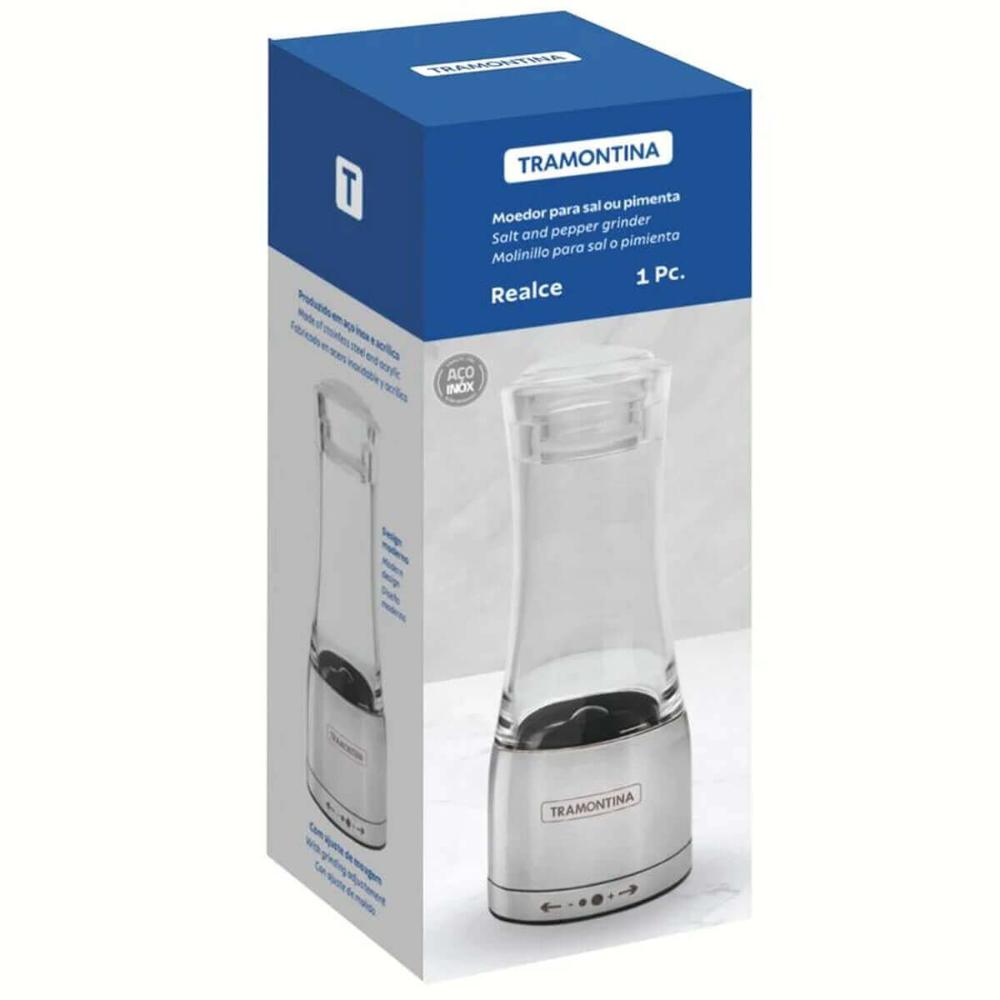 Kit 2 Moedores de Sal Pimenta Tramontina Inox com Moinho Cerâmica Realce