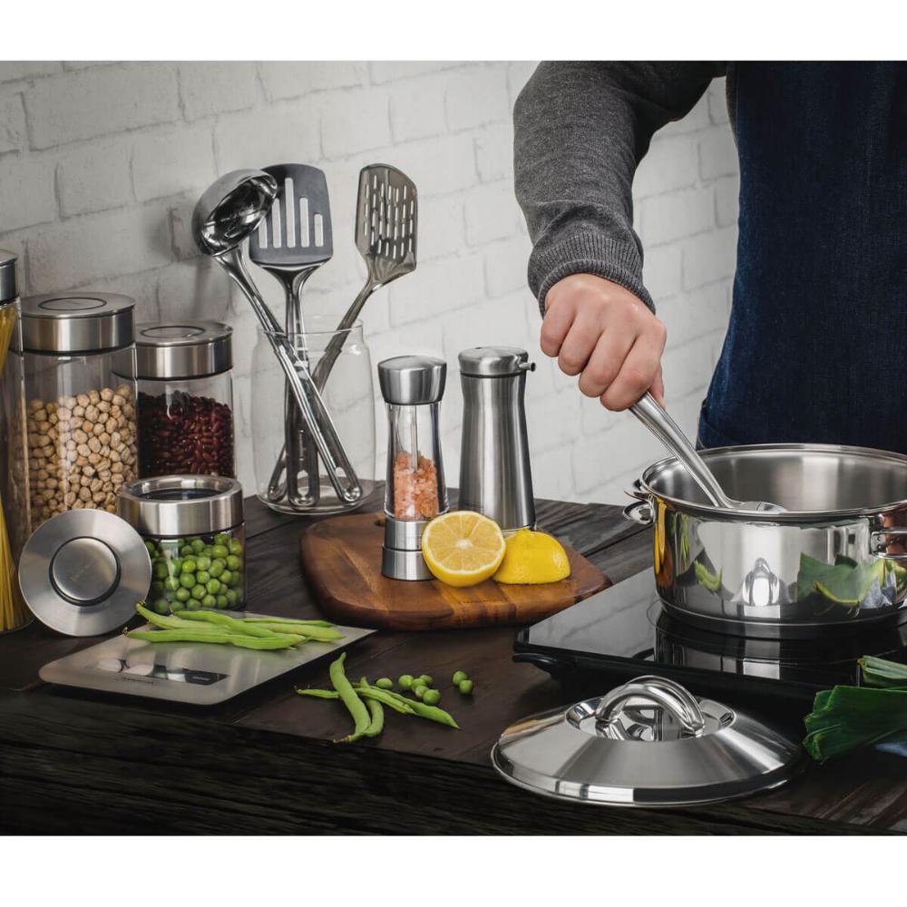 Kit 2 Moedores de Sal ou Pimenta Tramontina com Regulagem do Grão Aço Inox Realce