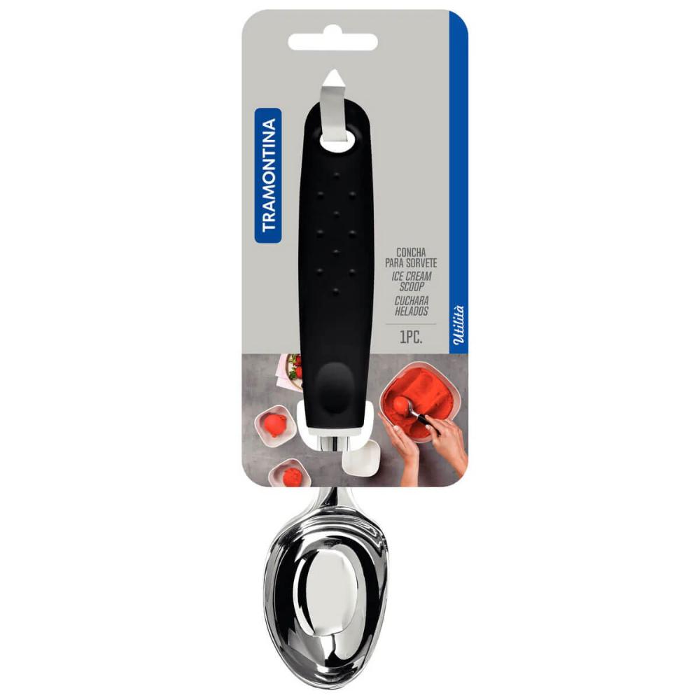 Kit 20 Colheres Conchas para Açaí Sorvete Pegador Tramontina Zamak 21cm
