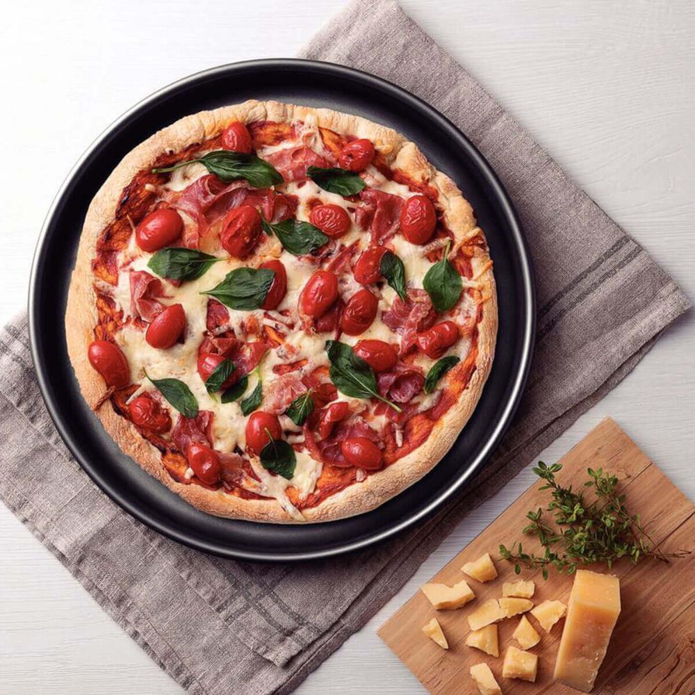 Kit 6 Assadeiras Redonda Pizza 30cm Tramontina Brasil em Alumínio Antiaderente Starflon Max Grafite