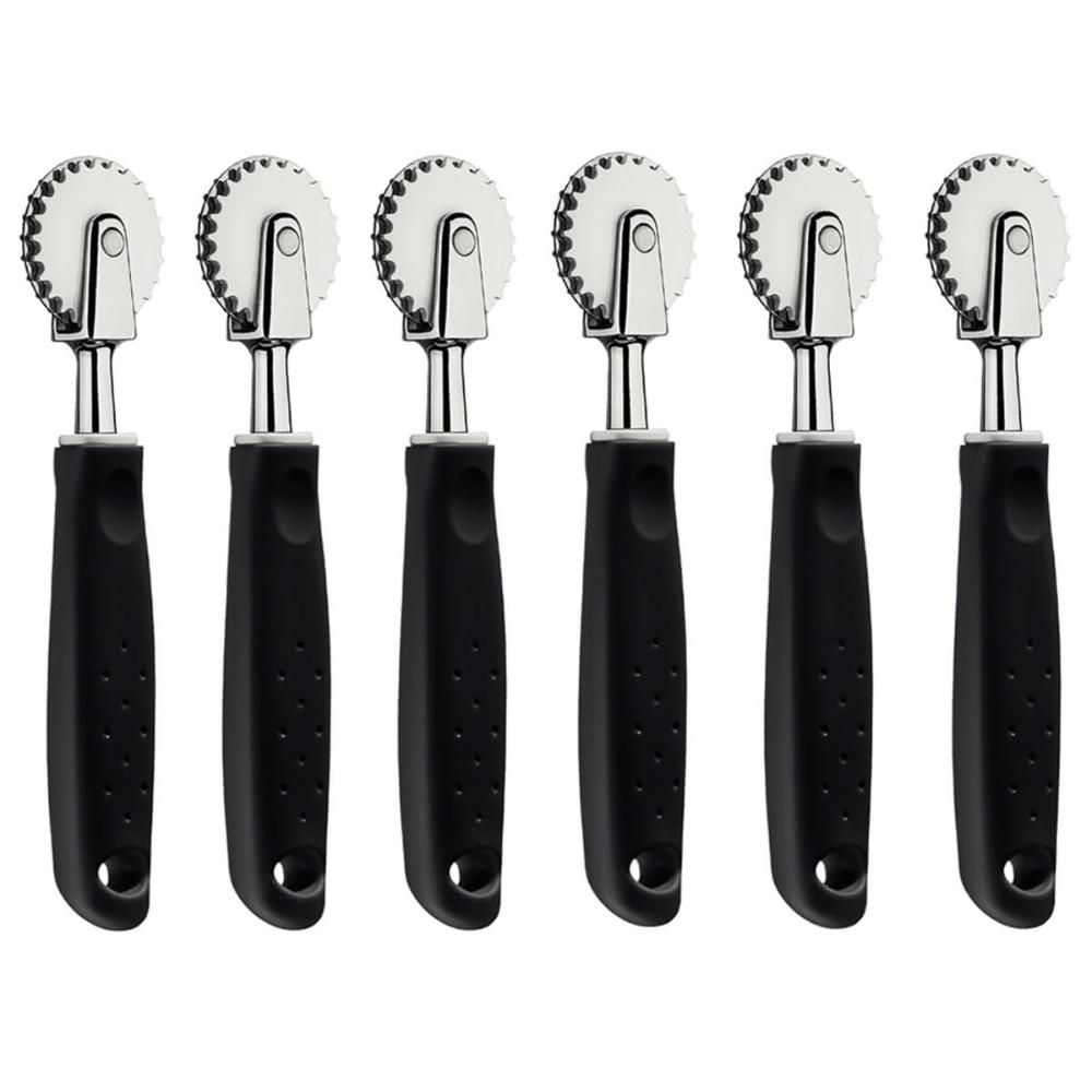 Kit 6 Carretilhas Corta e Fecha Manual Pastel Massa Salgados Tramontina Utilitá Padaria Preto