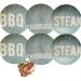 Kit 6 Pratos Rasos Tramontina Churrasco Stone Porcelana 28cm Temático BBQ Steak