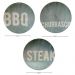 Kit 6 Pratos Rasos Tramontina Churrasco Stone Porcelana 28cm Temático BBQ Steak