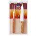 Kit Churrasco Tramontina Faca Chef 8' Garfo Trinchante Tábua Madeira Natural Aço Inox 3pçs
