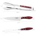 Kit Jogo Churrasco Faca Trinchante Pegador Garfo Tramontina Vermelho