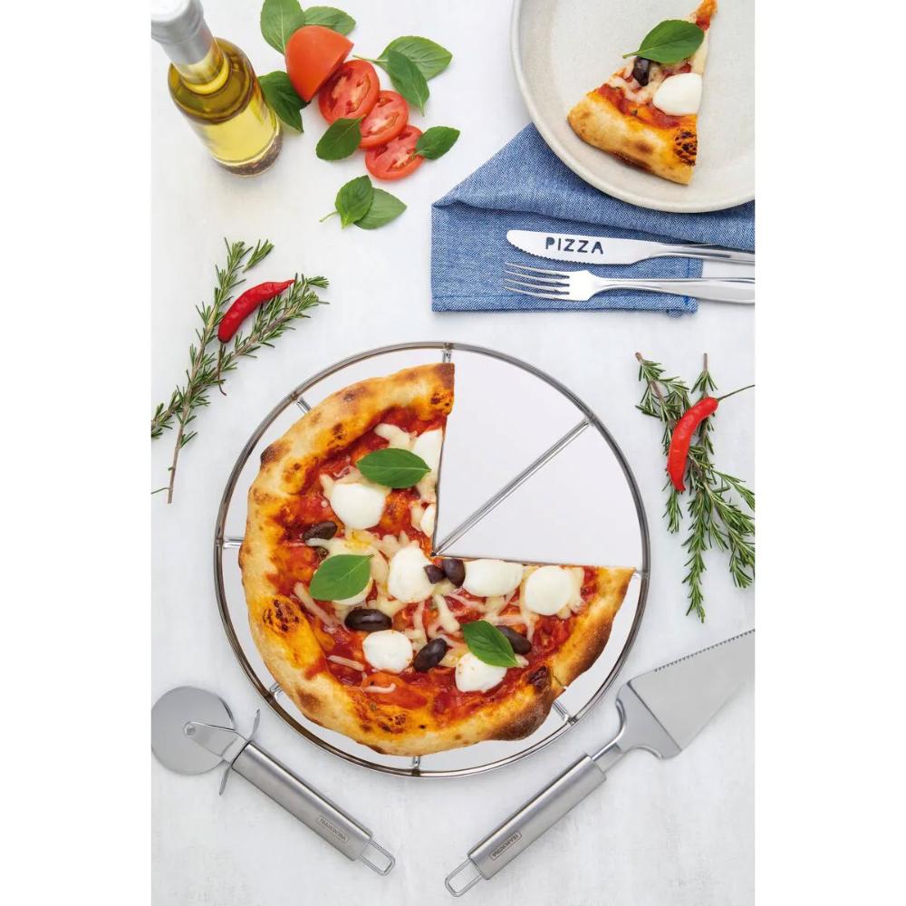 Kit Para Pizza em Aço Inox 12 Talheres 1 Espátula e 1 Cortad