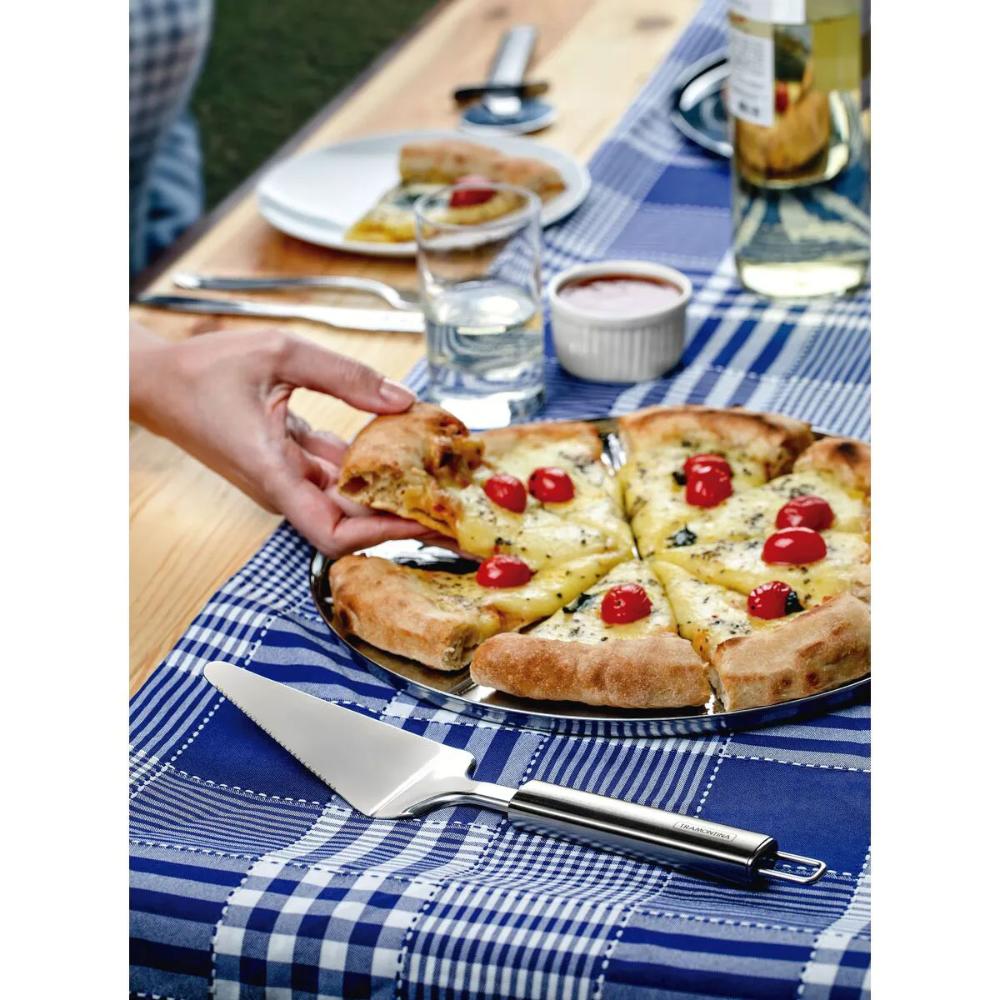 Kit Para Pizza em Aço Inox 12 Talheres 1 Espátula e 1 Cortad