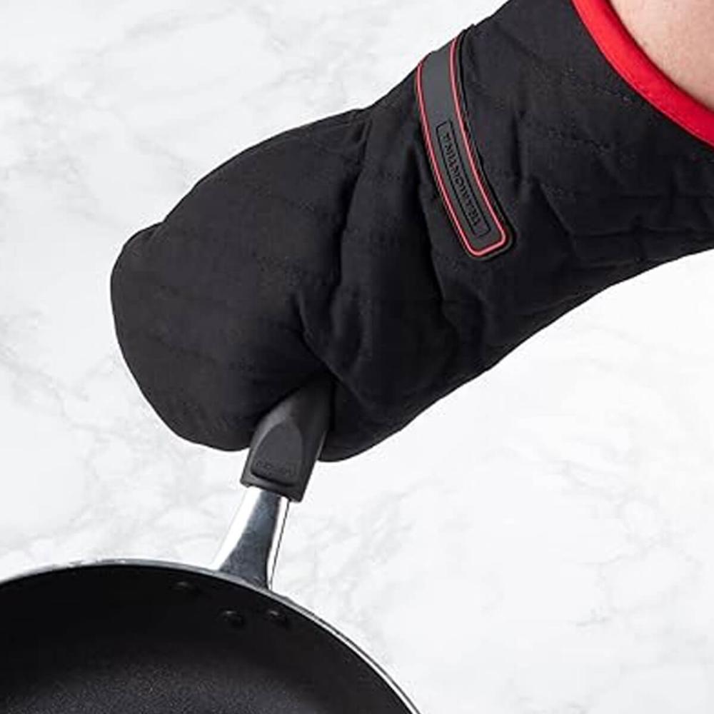 Luva Térmica Cozinha Tramontina Churrasco 100% Algodão 40cm Preta Grelha Forno Churrasqueira