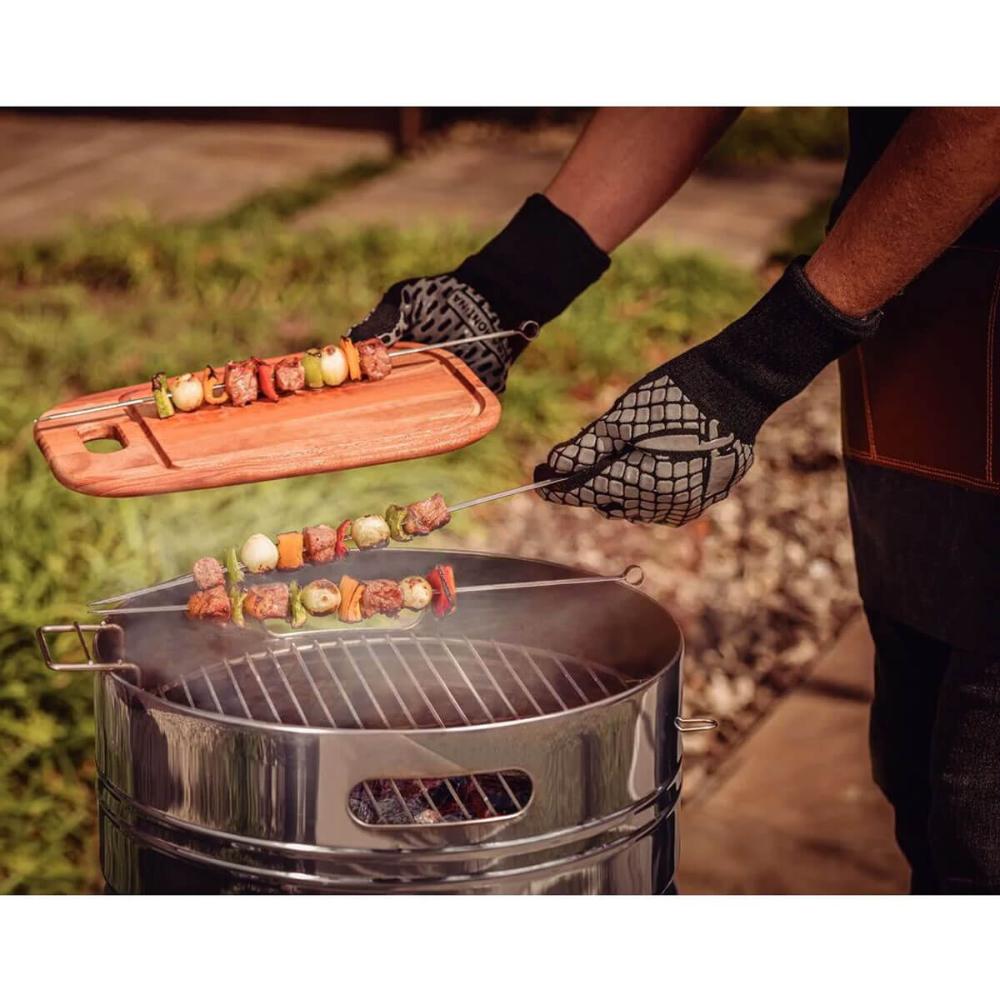 Luvas para Churrasco Tramontina Black em Silicone e Poliéster Grelha Forno Churrasqueira