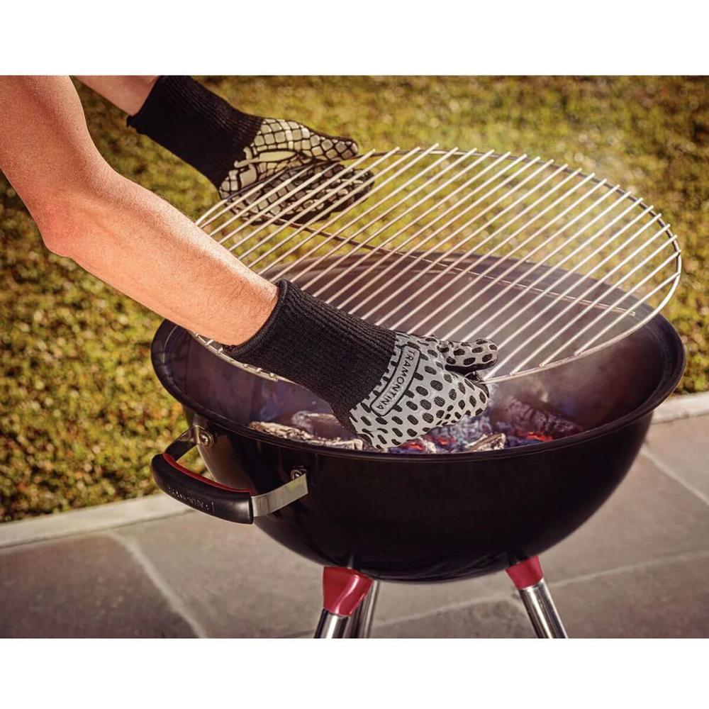 Luvas para Churrasco Tramontina Black em Silicone e Poliéster Grelha Forno Churrasqueira