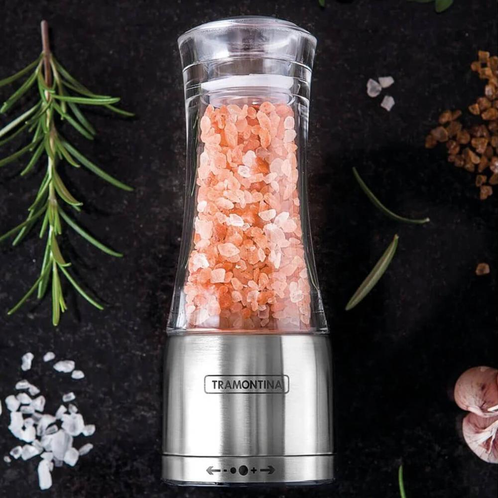 Moedor de Sal Pimenta Acrílico Inox com Moinho Cerâmica Tramontina Realce
