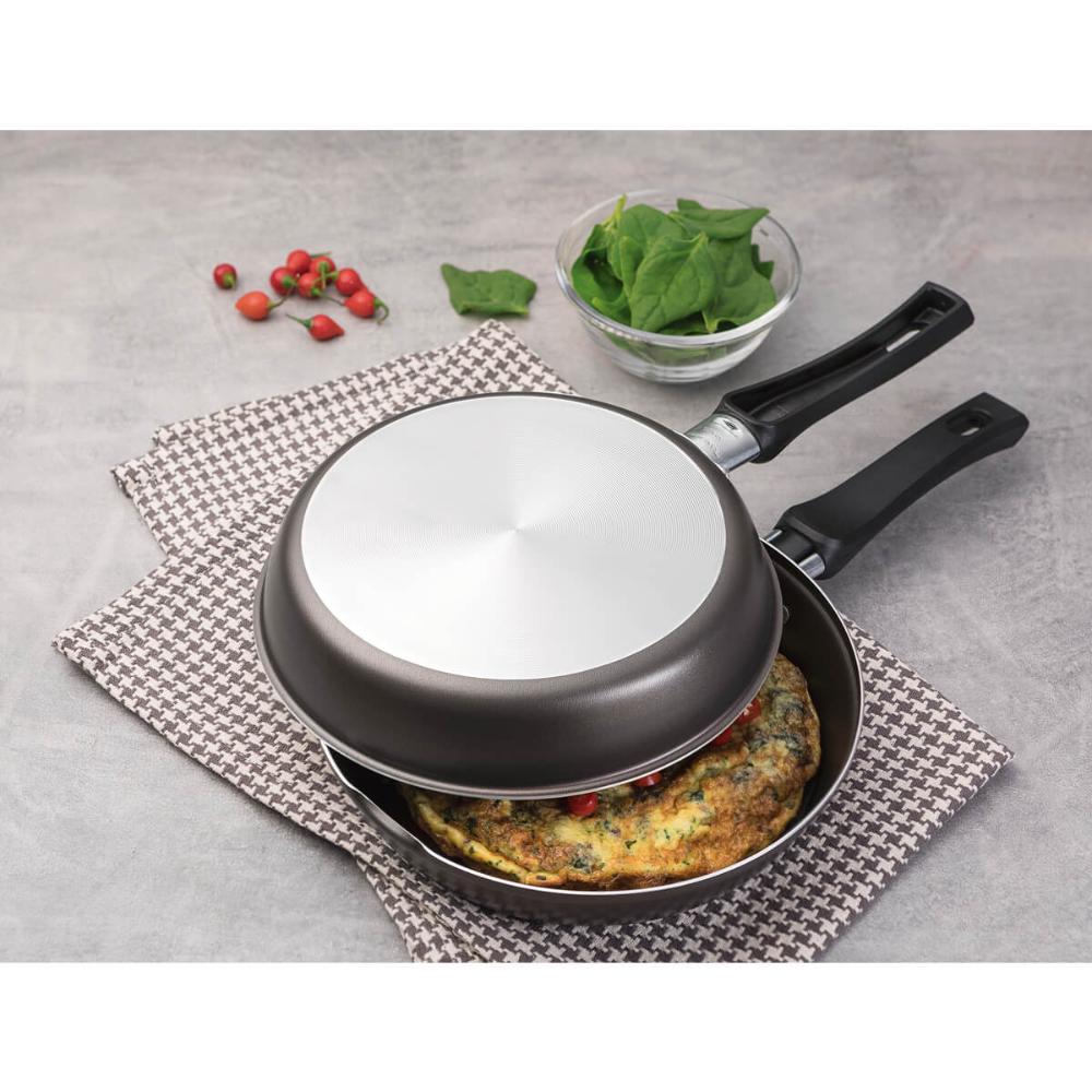 Omeleteira Alumínio Antiaderente Starflon Tramontina Frigideira Dupla 20cm Grafite