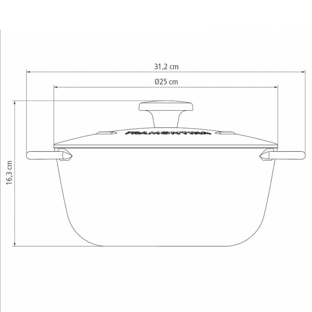 Panela Caçarola 24cm Tramontina Trento 4L Ferro Fundido Antiaderente Interno Com Tampa