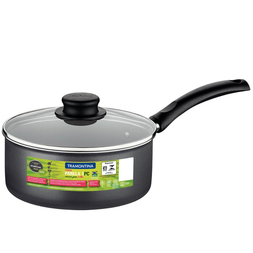 Panela Tramontina Turim Alumínio Antiaderente Chumbo 18cm 2L Starflon Max Avulsa