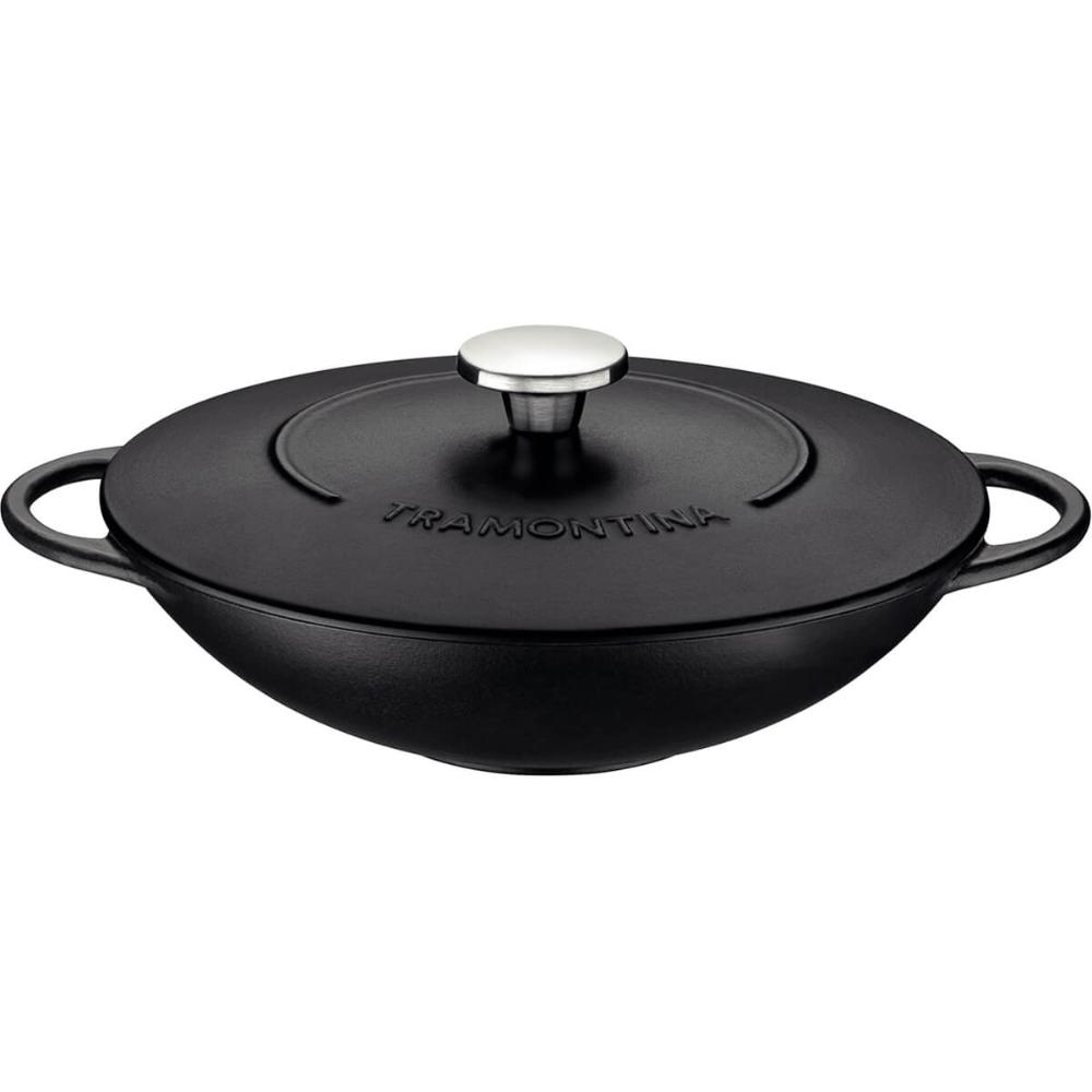 Panela Wok Tramontina Trento em Ferro Esmaltado Antiaderente