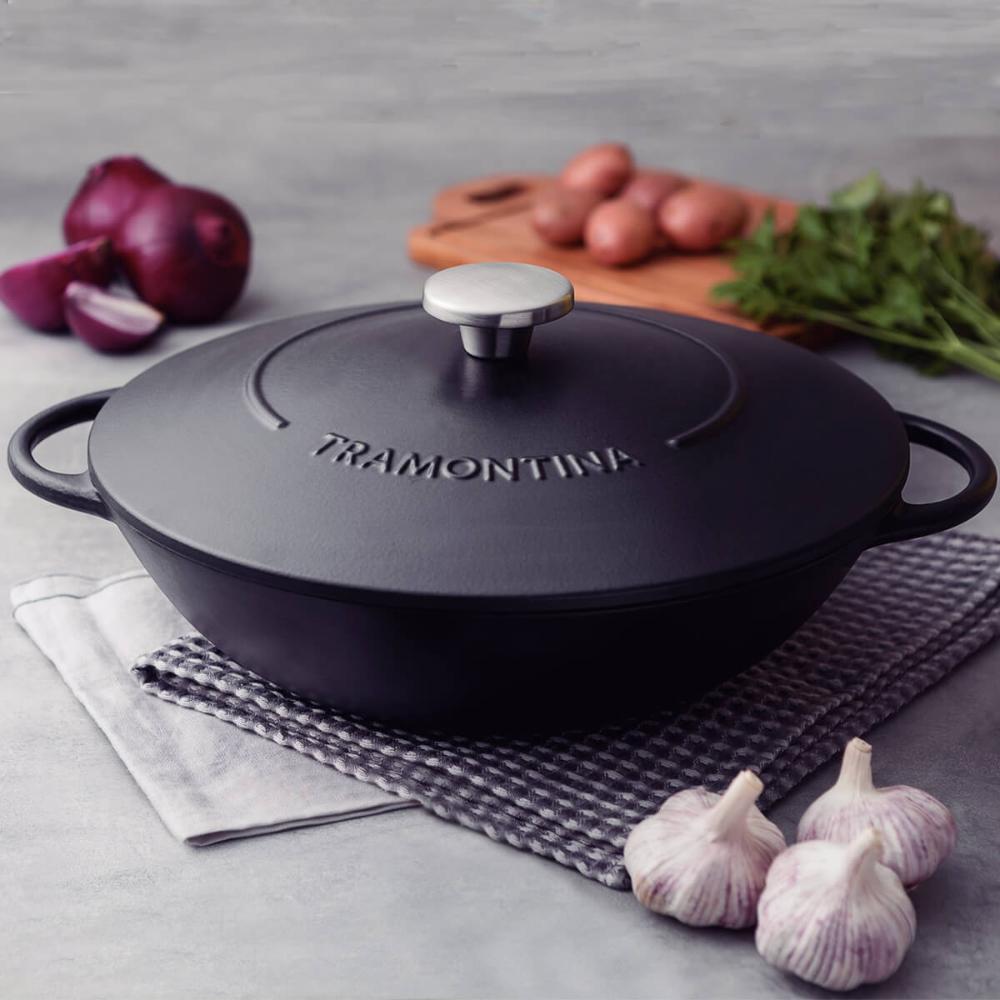 Panela Wok Tramontina Trento em Ferro Esmaltado Antiaderente