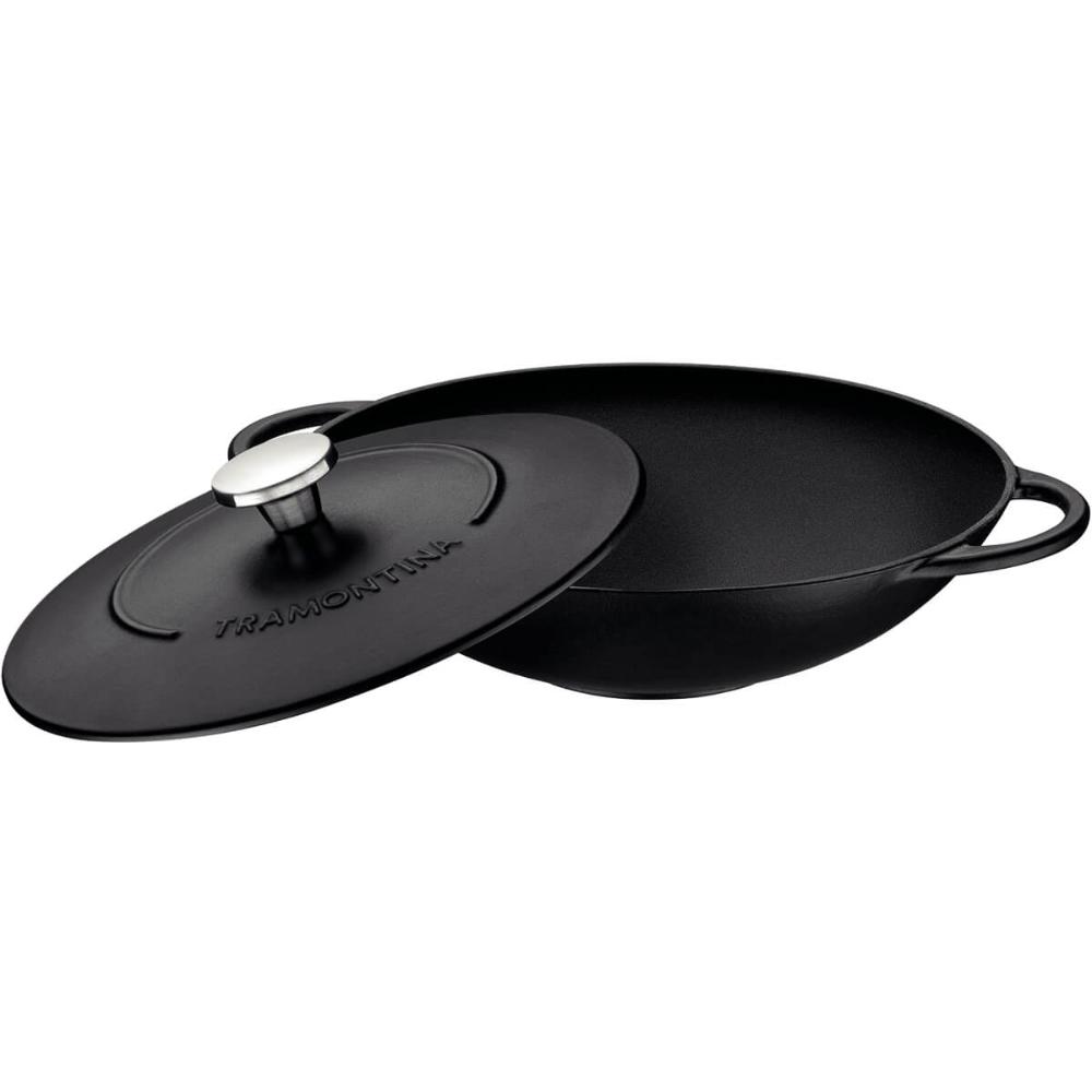 Panela Wok Tramontina Trento em Ferro Esmaltado Antiaderente