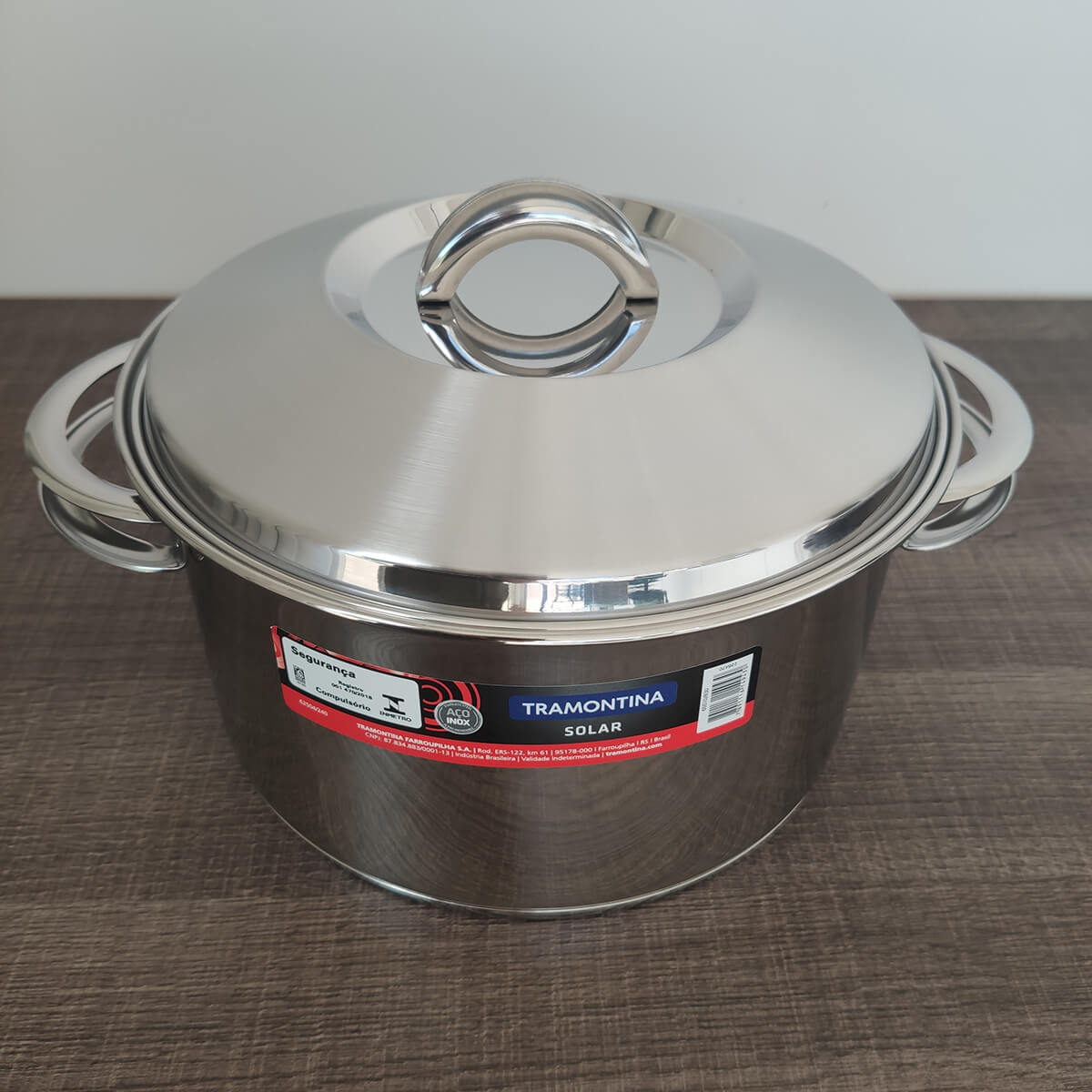 Panela de Fundo Triplo Caçarola Inox 6,1L com Tampa 24cm Tramontina Solar