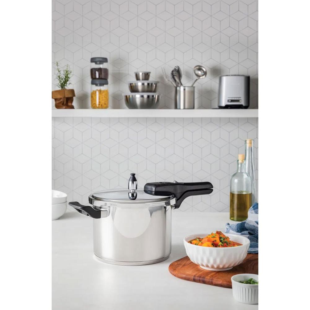 Panela de Pressão Tramontina Brava 6L em Aço Inox com Fundo