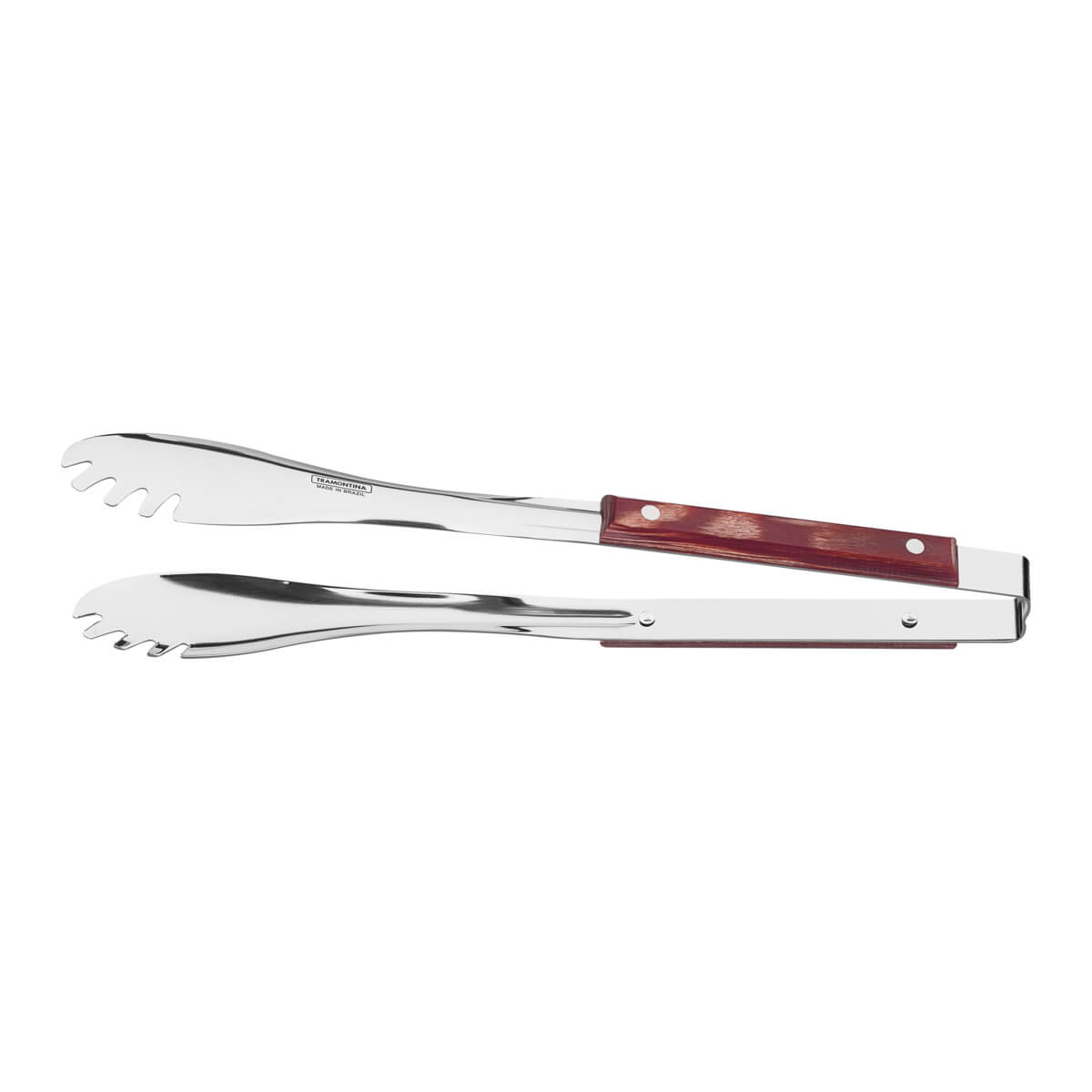 Pegador Carne Inox Polywood Churrasco Cabo Vermelho Tramontina
