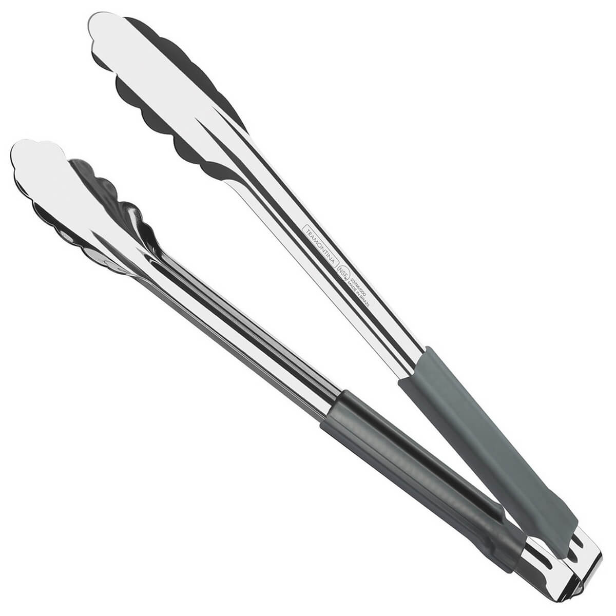Pegador Inox Cabo Emborrachado Utilitá Cinza 30cm Tramontina