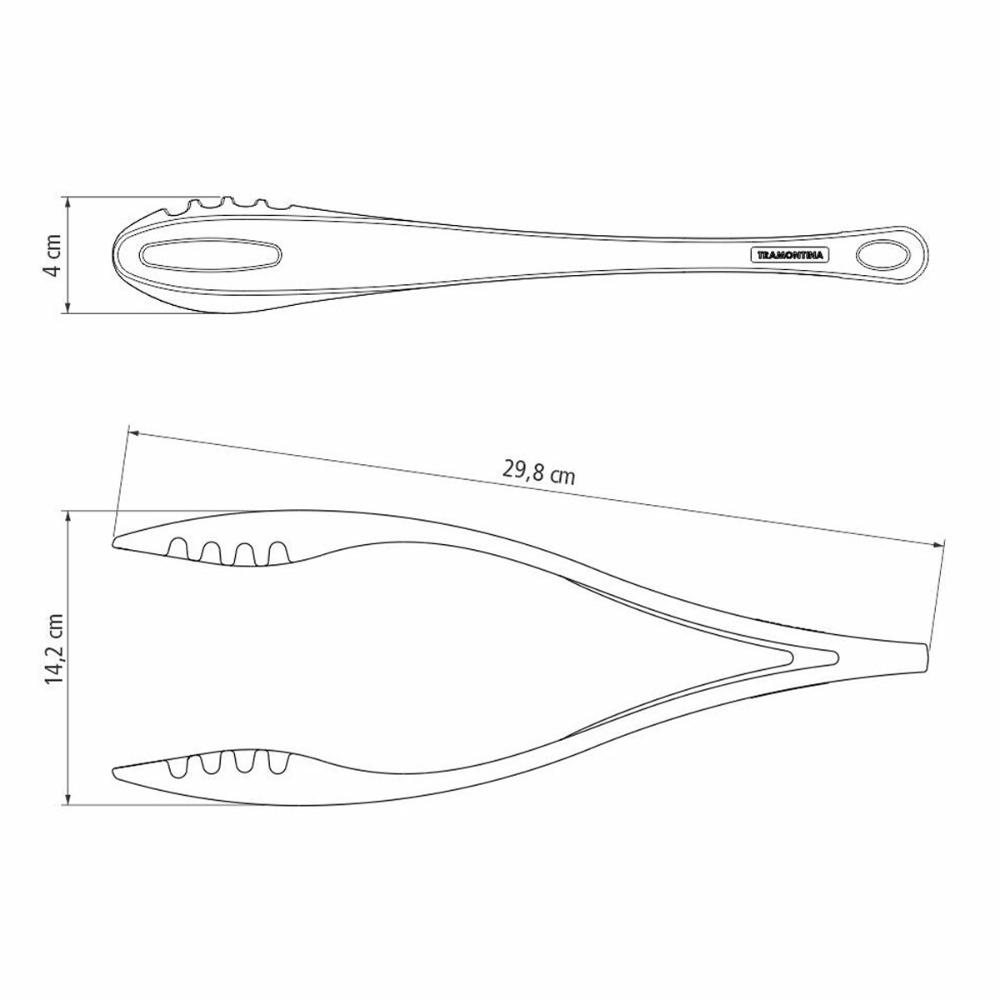 Pegador Pinça Ability Tramontina 29,8cm Salada Massa Multiuso Nylon Vermelho