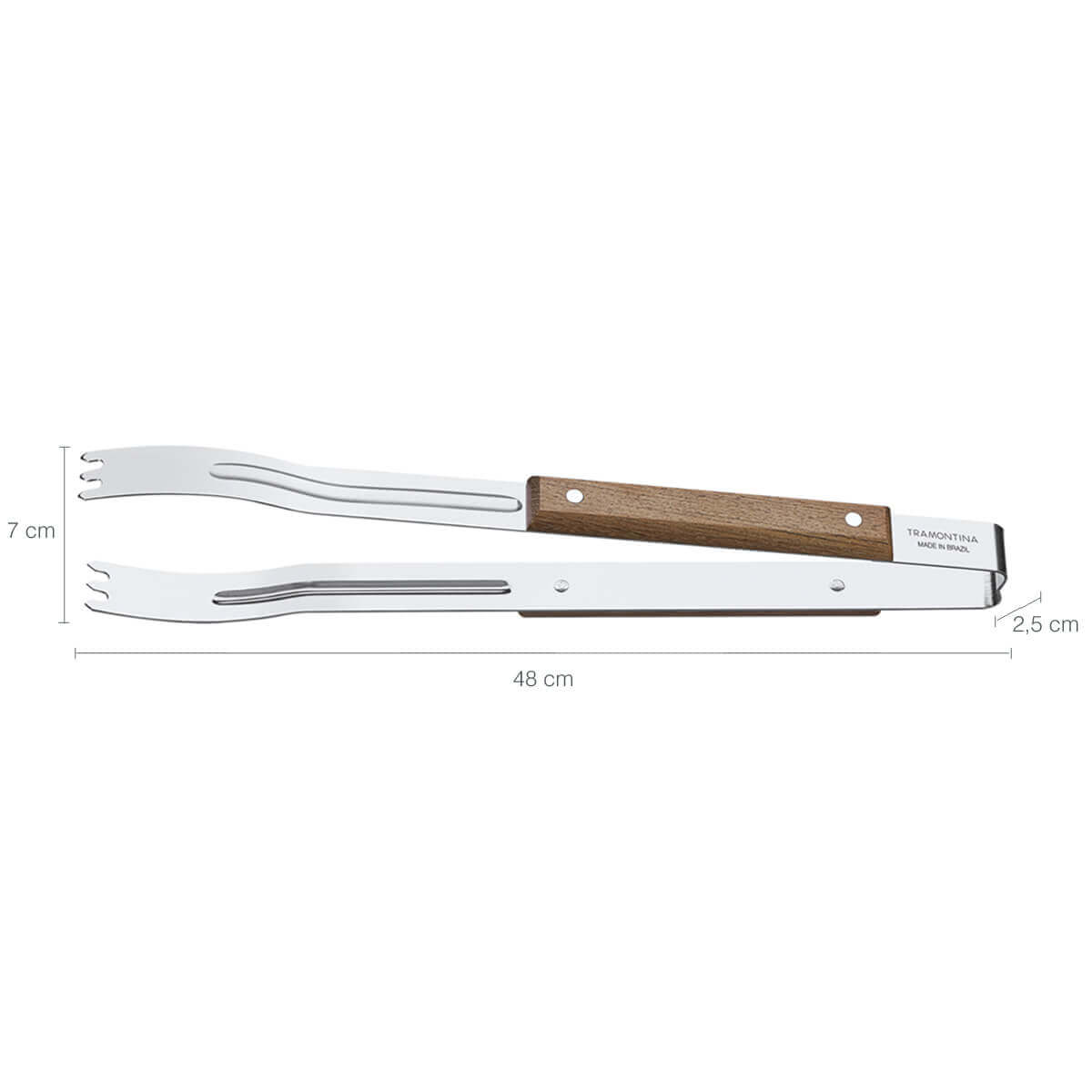 Pegador de Churrasco Carne Inox Cabo Longo Madeira 47cm Tramontina