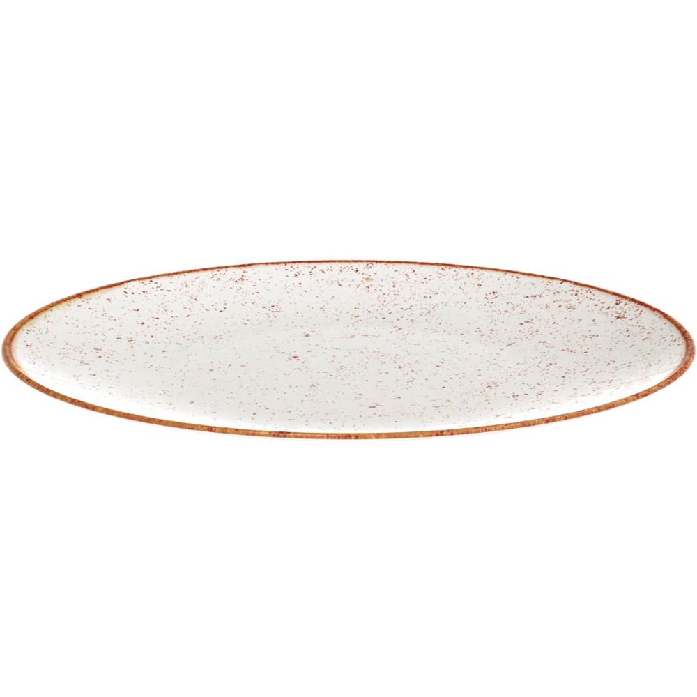 Prato Porcelana Tramontina Rústico Raso 25cm Marrom Decorado Avulso Cozinha Casa