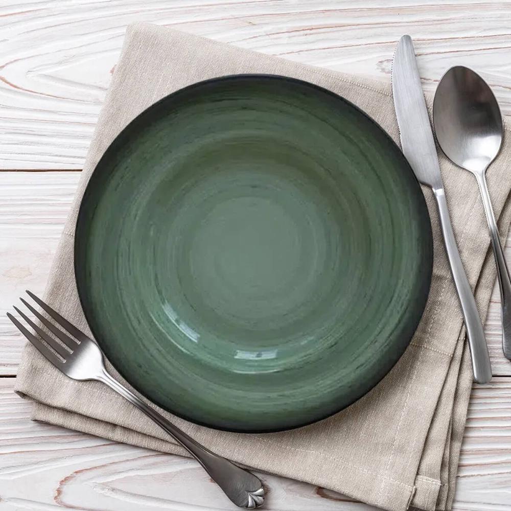 Prato Verde Rústico Tramontina de Sobremesa Porcelana 21cm Decorado Mesa