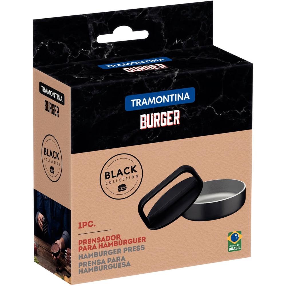Prensador para Hambúrguer Artesanal Tramontina Black Burger Molde Forma Prensa Caseira