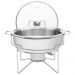 Rechaud Tramontina Redondo 4,3l Inox Tampa Vidro Fogareiro Banho Maria