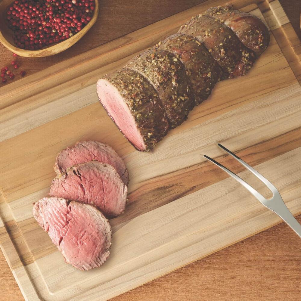 Tábua De Corte Retangular 33cmx20cm Tábua De Churrasco Madeira Teca Tramontina