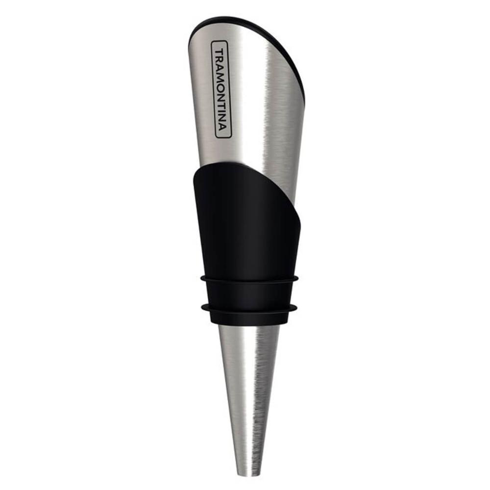 Tampa Garrafa de Vinho Rolha de Metal Tramontina Harmozina Bar Aço Inox Silicone